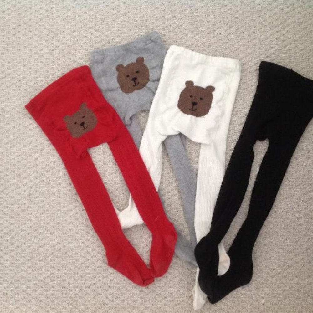3 Pairs GAP Cable bear tights